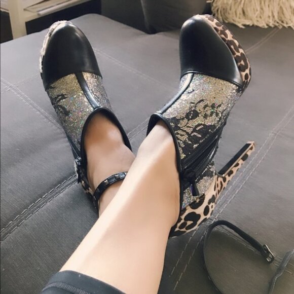 NEW NWT Rachel Roy Black Kadirah Platform Ankle Strap Boots/Booties Size: US 6 - Picture 4 of 7